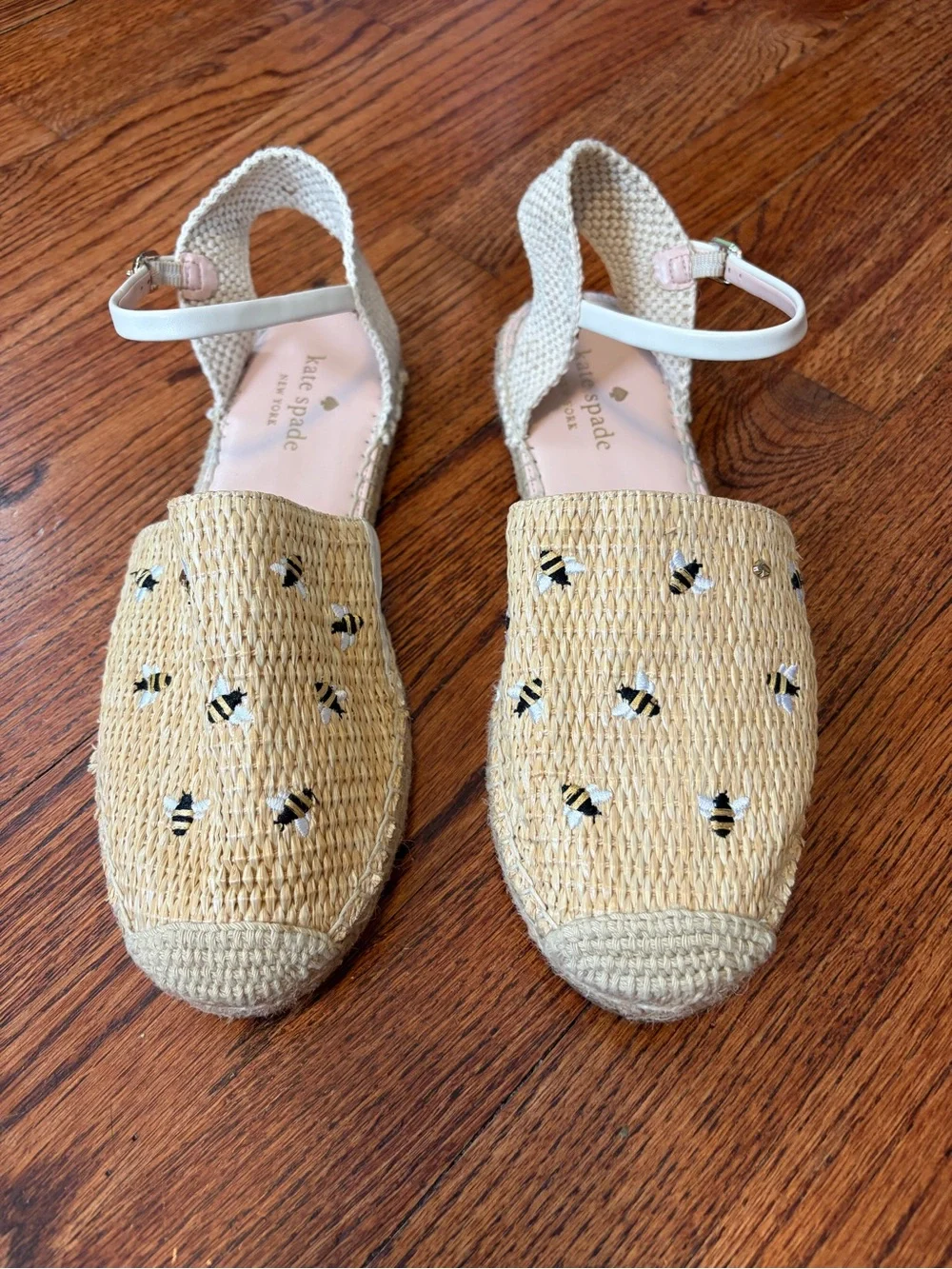 Kate Spade Bonnie Bee Straw Flats look shoes espadrille women’s size 9.5